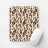 Boho-Feder-Muster Mousepad (Mit Mouse)