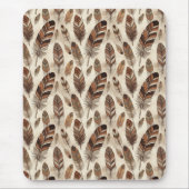 Boho-Feder-Muster Mousepad (Vorne)
