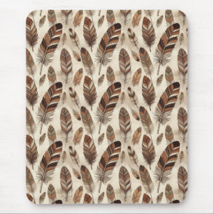 Boho-Feder-Muster Mousepad