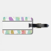 Boho Feder-Muster-Regenbogen-Aquarell Gepäckanhänger (Rückseite horizontal)
