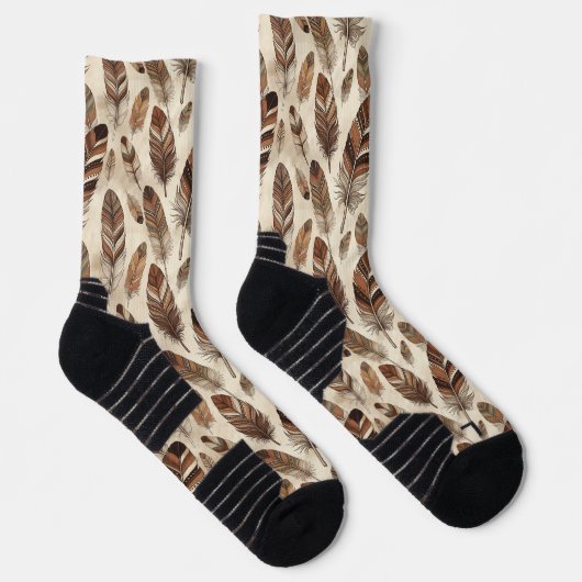 Boho-Feder-Muster Socken (Rechts)