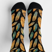 Boho-Feder-Muster Socken (Oben)