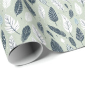 Boho-Feder nahtloses Musterdesign Geschenkpapier (Rolleneckpunkt)