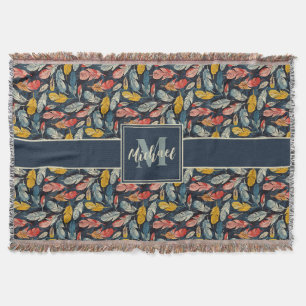 Boho Feder Whimsy Webteppich Decke