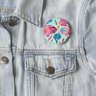 Boho-Federmuster Button