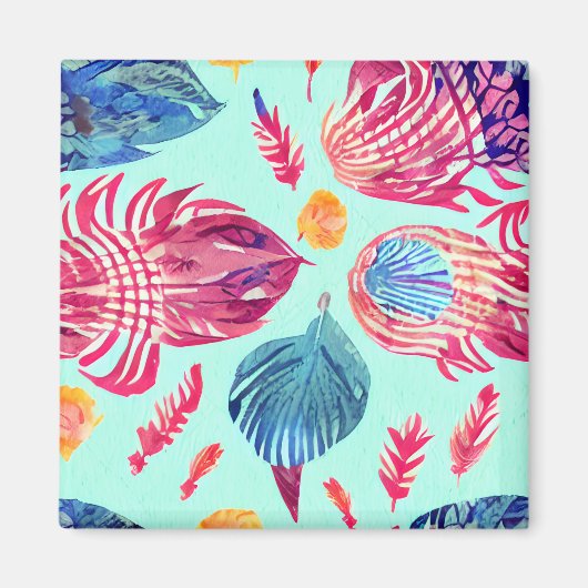 Boho-Federmuster Magnet (Vorne)