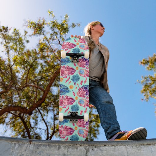 Boho-Federmuster Skateboard (Außenbereich 1)