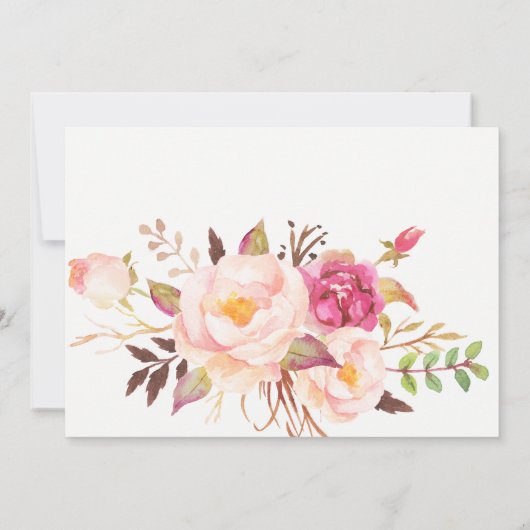 Boho Federn Bridal Dusche Einladung (Rückseite)