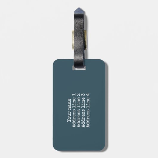 Boho Federn Doodle Blume aquamarin türkisfarben br Gepäckanhänger (Rückseite vertikal)