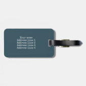 Boho Federn Doodle Blume aquamarin türkisfarben br Gepäckanhänger (Rückseite horizontal)