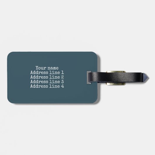 Boho Federn Doodle Blume aquamarin türkisfarben br Gepäckanhänger (Rückseite horizontal)