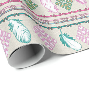 Boho Federn Ethnisch Geschenkpapier