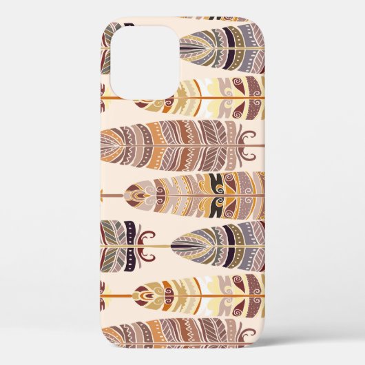 Boho-Federn: Nahtloses Stammesmuster Case-Mate iPhone Hülle (Rückseite)