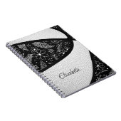 Boho Federn Paiss Schwarz-weißen Basketball Notizblock (Rechte Seite)