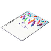 Boho Federn personalisiert Notizblock (Linke Seite)