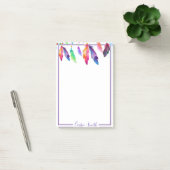 Boho-Federn personalisierte Post-it-Notizen Post-it Klebezettel (Büro)