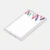Boho-Federn personalisierte Post-it-Notizen Post-it Klebezettel (angewinkelt)