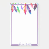Boho-Federn personalisierte Post-it-Notizen Post-it Klebezettel (Vorderseite)