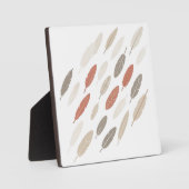 Boho-Federn Rost-Taupe-Diagonalmuster Fotoplatte (Vorderseite)