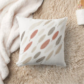 Boho-Federn Rost-Taupe-Diagonalmuster Kissen (Decke)