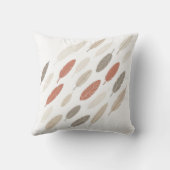 Boho-Federn Rost-Taupe-Diagonalmuster Kissen (Rückseite)