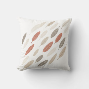 Boho-Federn Rost-Taupe-Diagonalmuster Kissen