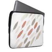 Boho-Federn Rost-Taupe-Diagonalmuster Laptopschutzhülle (Vorne Rechts)