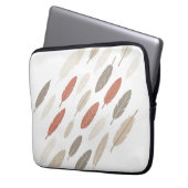 Boho-Federn Rost-Taupe-Diagonalmuster Laptopschutzhülle (Vorderseite Links)