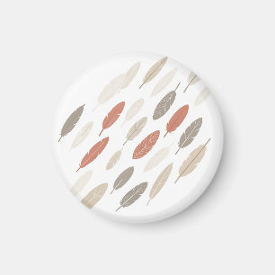 Boho-Federn-Rost-Taupe-Diagonalmuster Magnet