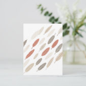 Boho-Federn Rost-Taupe-Diagonalmuster Postkarte (Stehend Vorderseite)