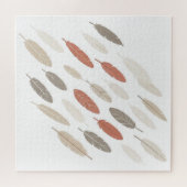 Boho-Federn Rost-Taupe-Diagonalmuster Puzzle (Horizontal)