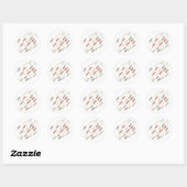 Boho-Federn Rost-Taupe-Diagonalmuster Runder Aufkleber (Blatt)