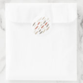 Boho-Federn Rost-Taupe-Diagonalmuster Runder Aufkleber (Tasche)