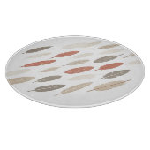 Boho-Federn Rost-Taupe-Diagonalmuster Schneidebrett (Ecke)