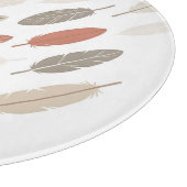 Boho-Federn Rost-Taupe-Diagonalmuster Schneidebrett (Ecke)