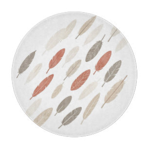Boho-Federn Rost-Taupe-Diagonalmuster Schneidebrett
