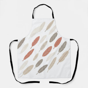 Boho-Federn Rost-Taupe-Diagonalmuster Schürze