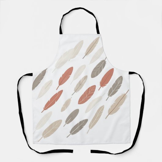 Boho-Federn Rost-Taupe-Diagonalmuster Schürze (Vorderseite)
