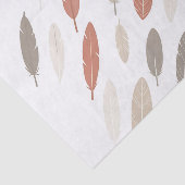 Boho-Federn Rost-Taupe-Diagonalmuster Seidenpapier (Ausschnitt)