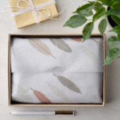 Boho-Federn Rost-Taupe-Diagonalmuster Seidenpapier (Geschenk)