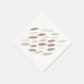 Boho-Federn Rost-Taupe-Diagonalmuster Serviette (Ecke)
