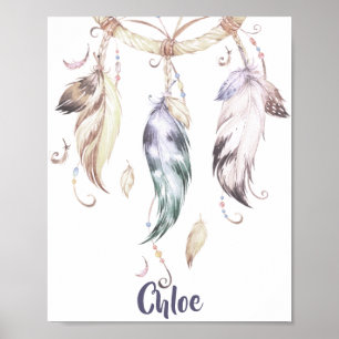 Boho-Federn Traumfänger Wandkunst Poster