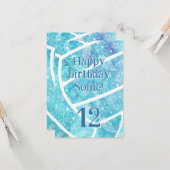 Boho Federn türkis Volleyball Geburtstag Karte (Vorderseite/Rückseite Beispiel)