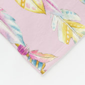 Boho Federn und Perlen rosa Name bedeutet Fleecedecke (Ecke)