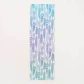 Boho Federn Yogamatte (Rückseite)