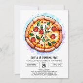Boho Feinschmecker Pizza Birthday Einladung (Vorderseite)