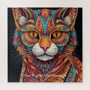 Boho Feline Mandala Puzzle
