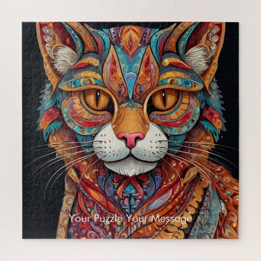 Boho Feline Mandala Puzzle (Vertikal)