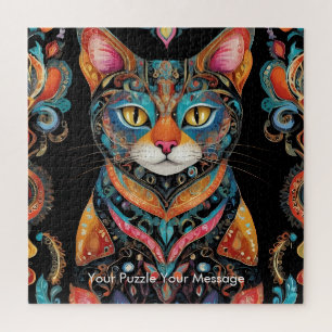 Boho Feline Mandala Puzzle