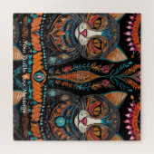 Boho Feline Mandala Puzzle (Horizontal)